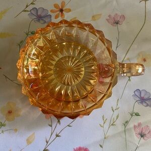 Vintage marigold carnival glass.